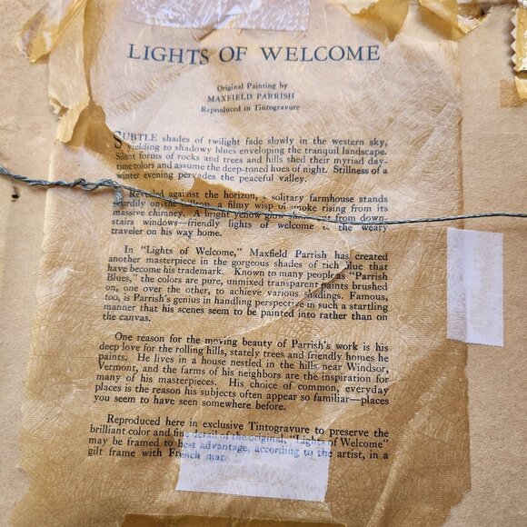 1952 Vintage Original MAXFIELD PARRISH Lights of Welcome Chromolithograph Print - Picture 7 of 9